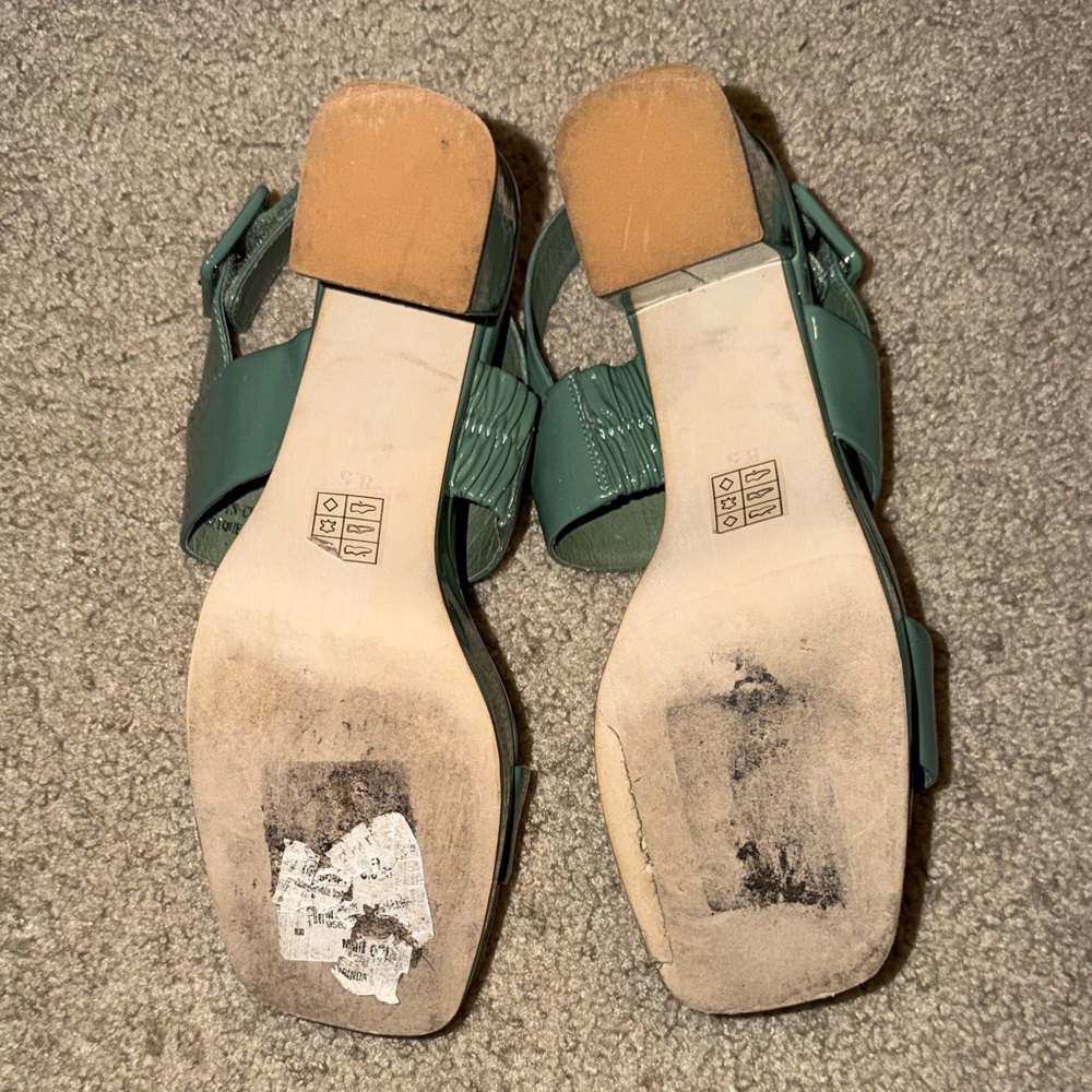 Jeffrey Campbell Teal Platform Square Toe Sandals - Picture 5 of 6